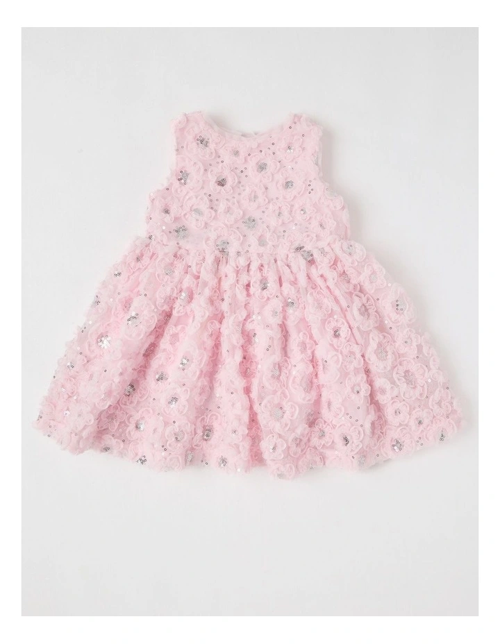 Skye Sleeveless Woven Fit and Flare Dress With Tulle Rouleau in Light Blue image 1