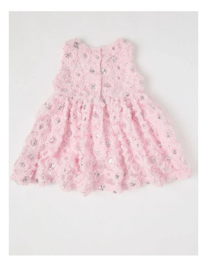 Skye Sleeveless Woven Fit and Flare Dress With Tulle Rouleau in Light Blue image 4