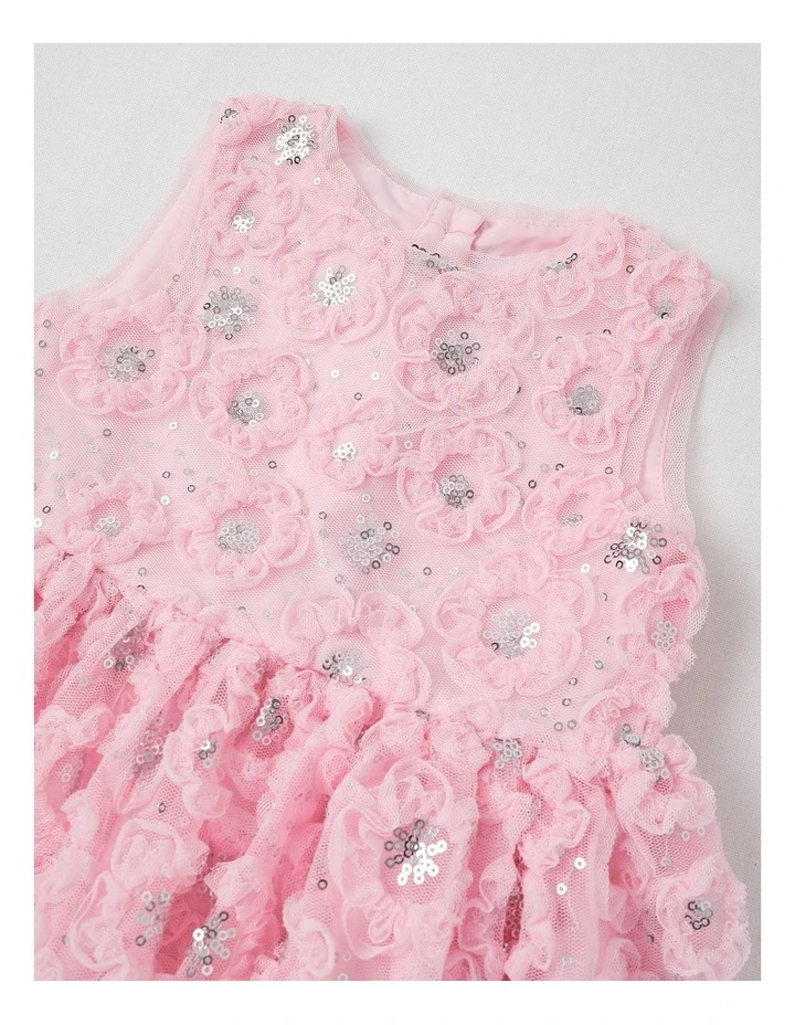Skye Newborn Fit & Flare Dress in Pink image 2
