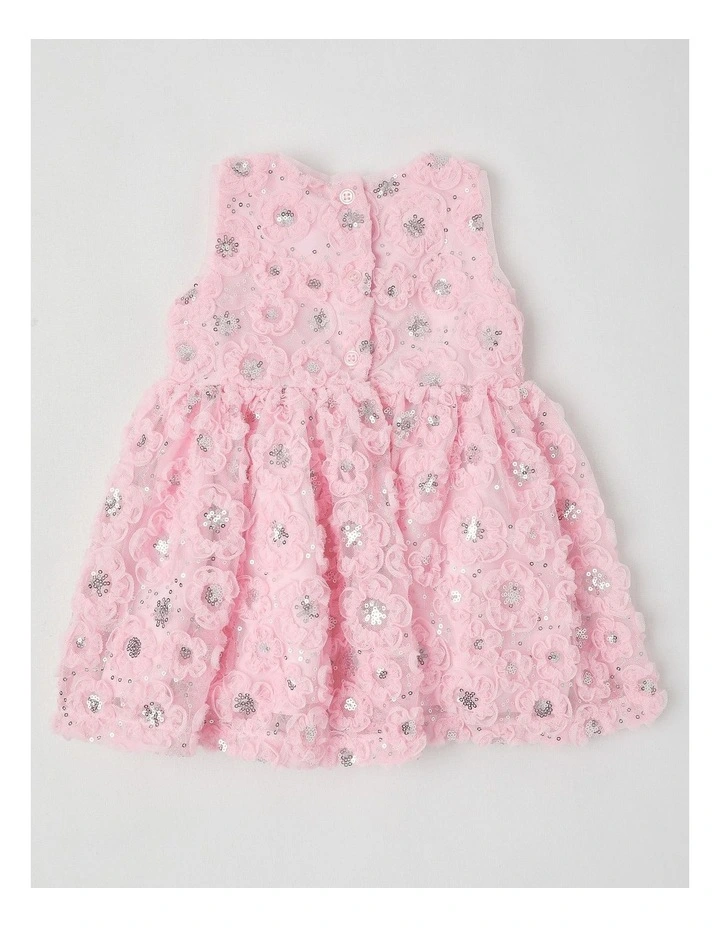Skye Newborn Fit & Flare Dress in Pink image 3