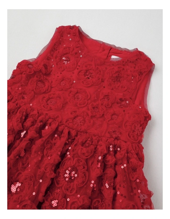 Skye Newborn Fit & Flare Dress in Red image 2