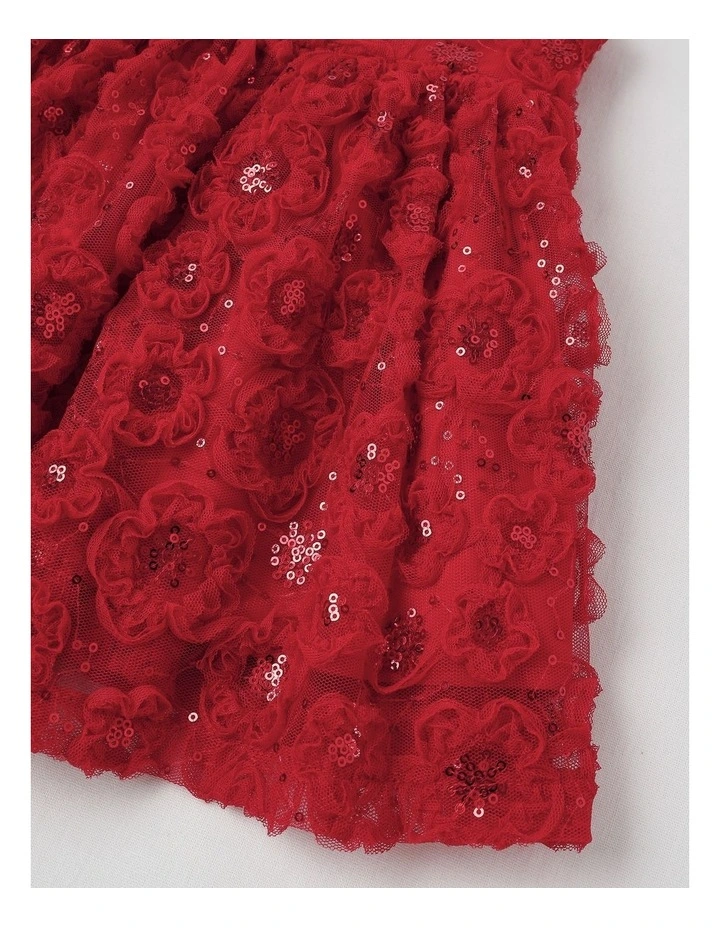 Skye Newborn Fit & Flare Dress in Red image 4