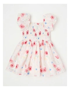 Gemma Junior Shirred Bodice Dress in Pink