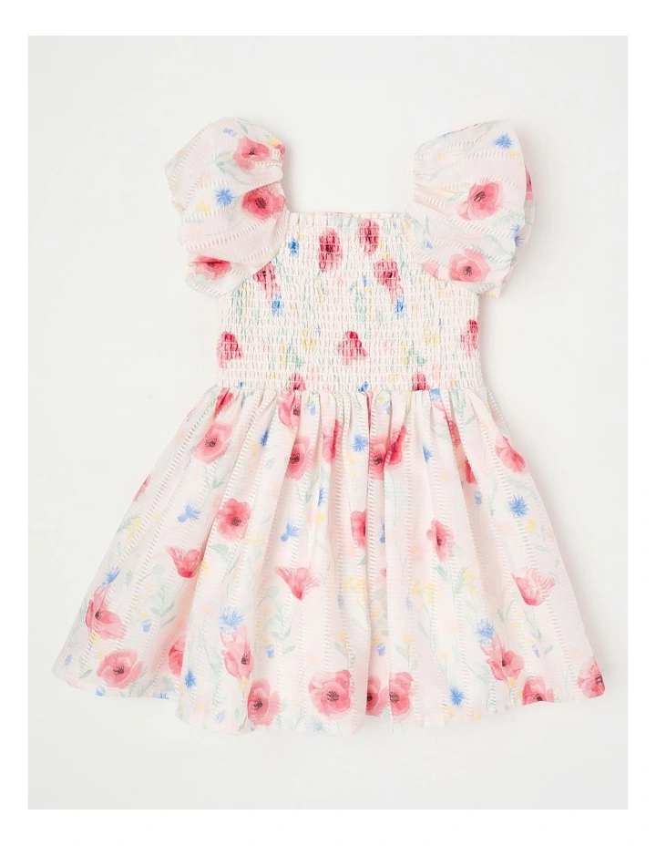 Gemma Junior Shirred Bodice Dress in Pink image 3