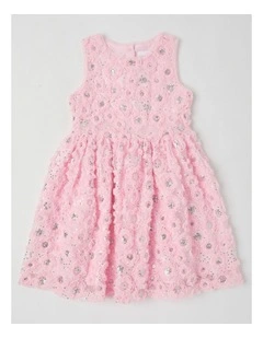 Holly Junior Fit & Flare Dress in Pink