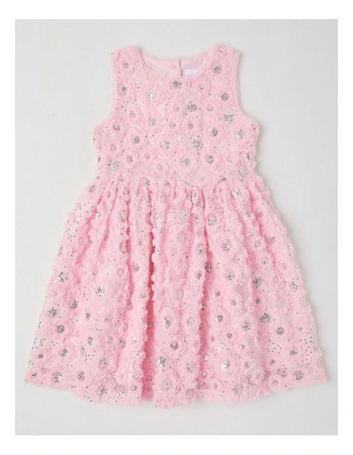 Holly Junior Fit & Flare Dress in Pink image 1