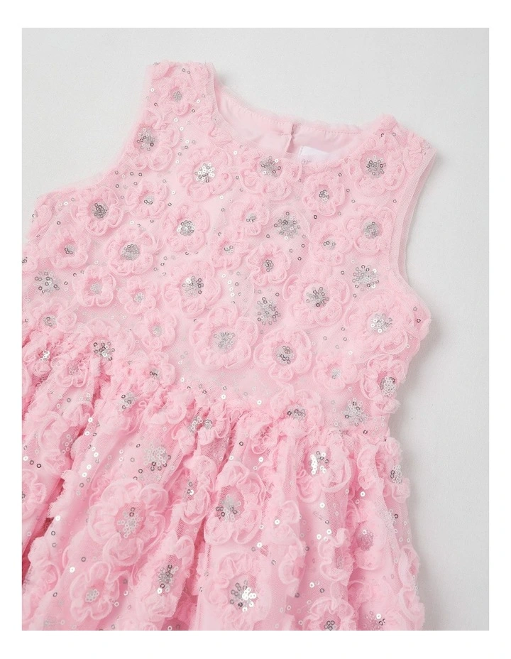 Holly Junior Fit & Flare Dress in Pink image 2