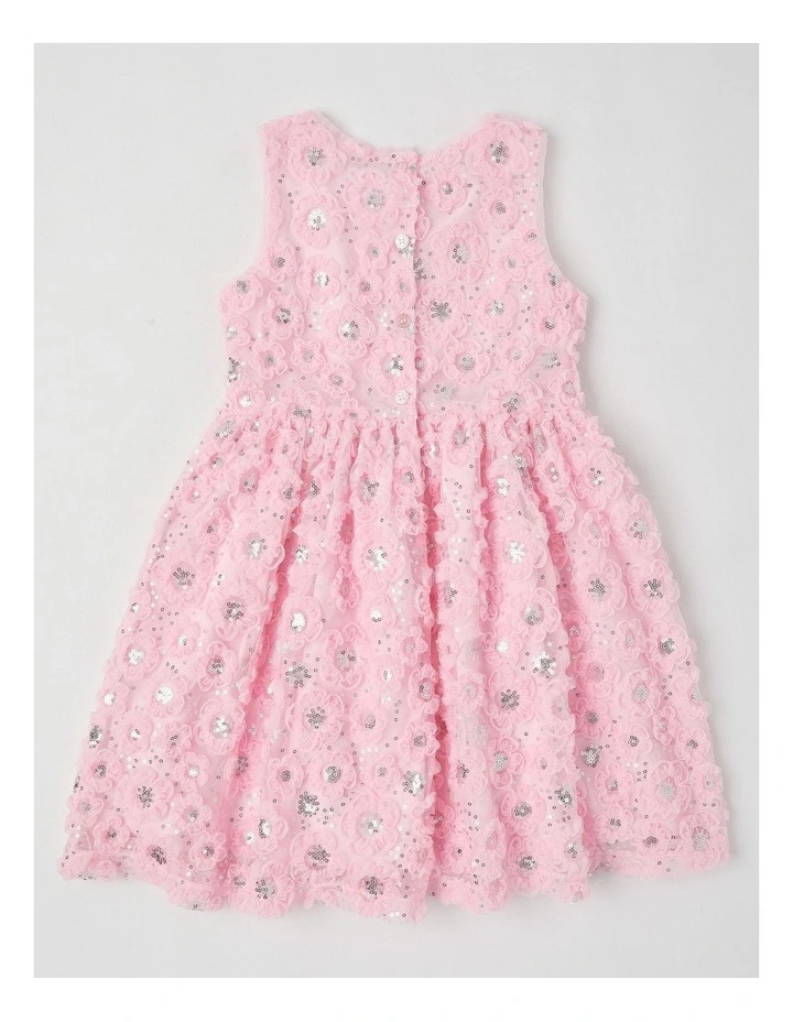 Holly Junior Fit & Flare Dress in Pink image 3