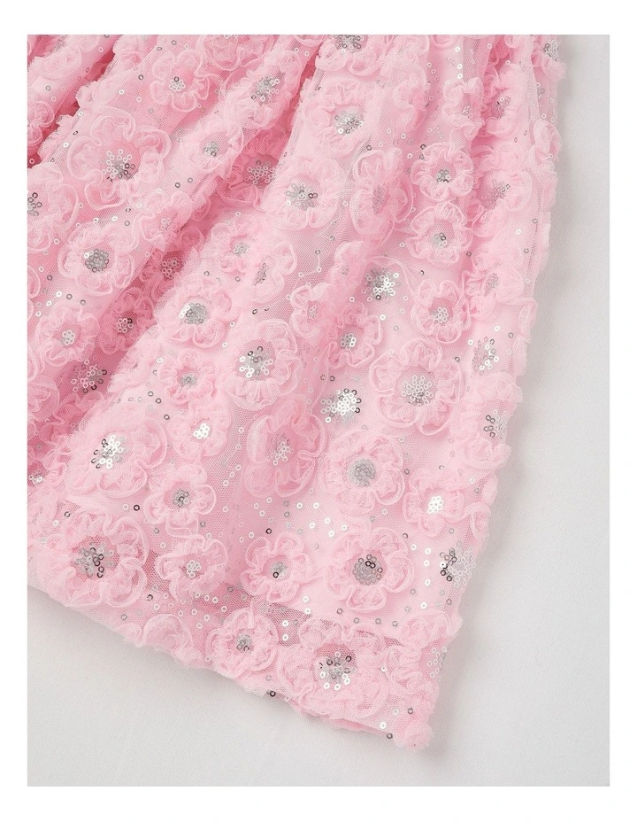 Holly Junior Fit & Flare Dress in Pink image 4