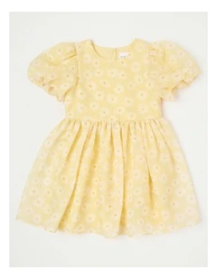 Lilly Junior Gathered Skirt Dress in Lemon