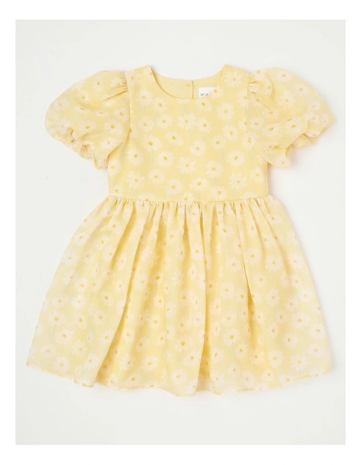 Lilly Junior Gathered Skirt Dress in Lemon image 1