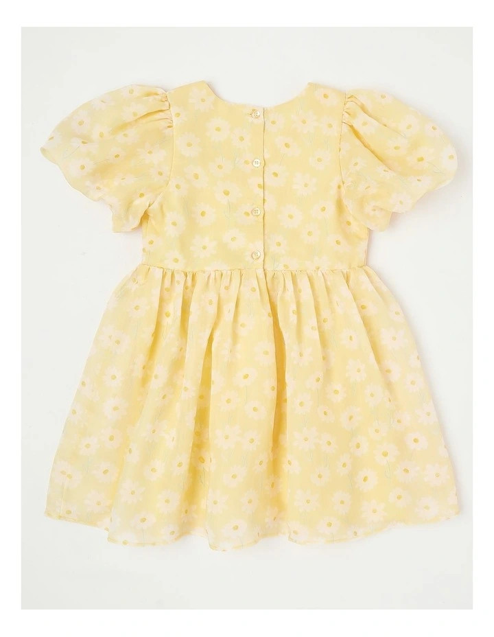 Lilly Junior Gathered Skirt Dress in Lemon image 3