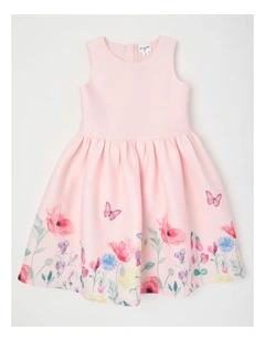 Evelyn Junior Scuba Dress in Pink