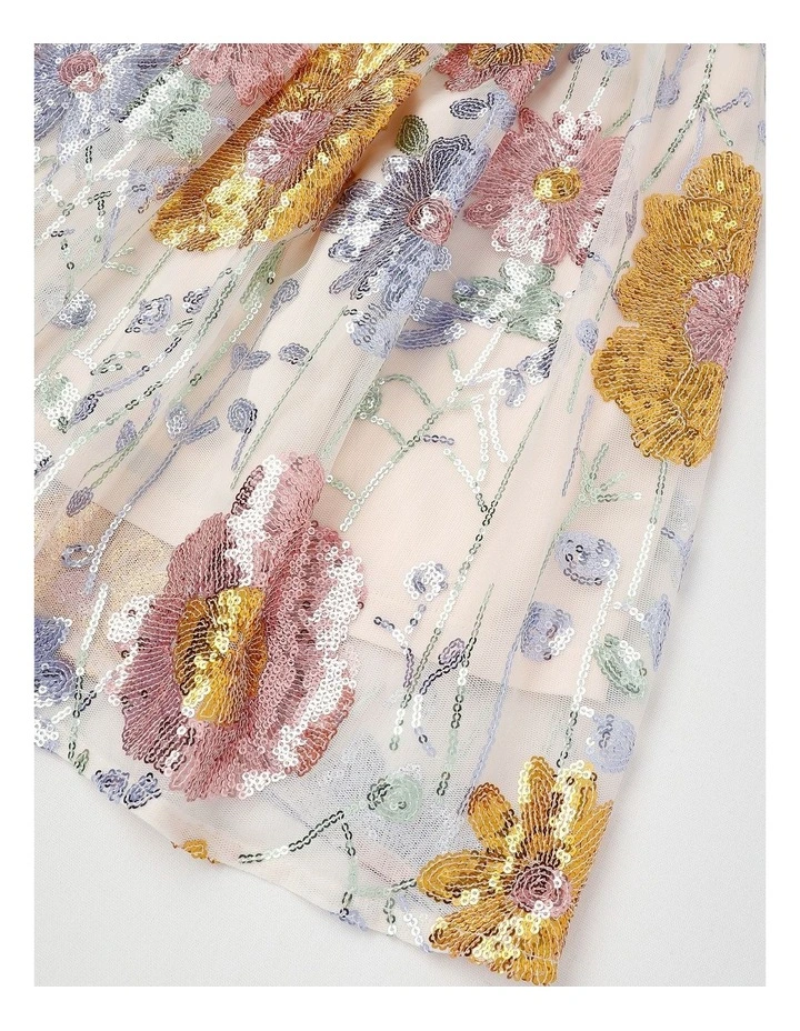 Harper Junior Sequin Floral Dress in White image 4