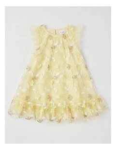 Evie Junior A-Line Dress in Lemon