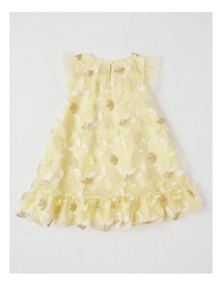 Evie Junior A-Line Dress in Lemon image 3