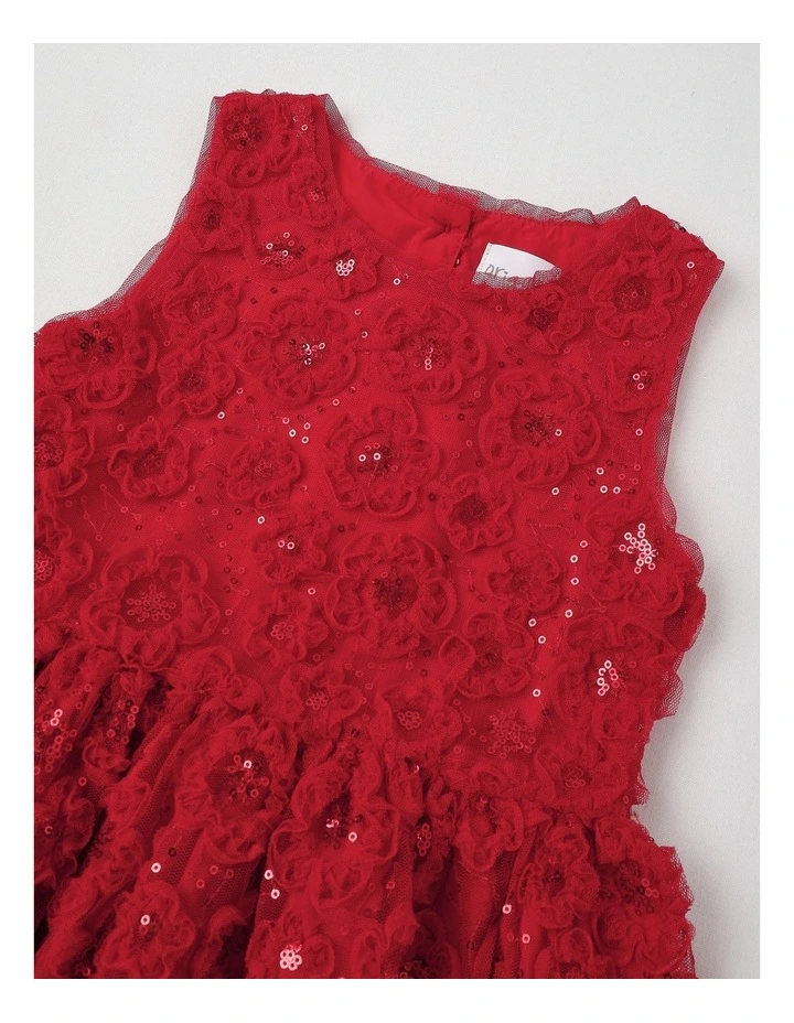 Holly Junior Fit & Flare Dress in Red image 2