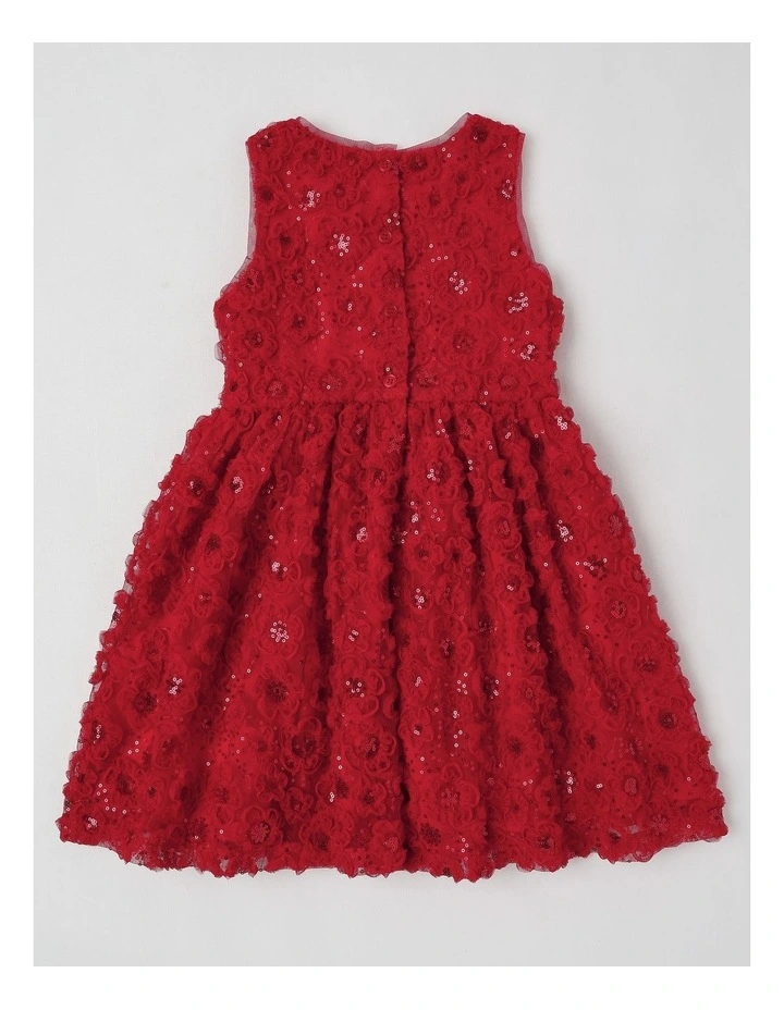 Holly Junior Fit & Flare Dress in Red image 3