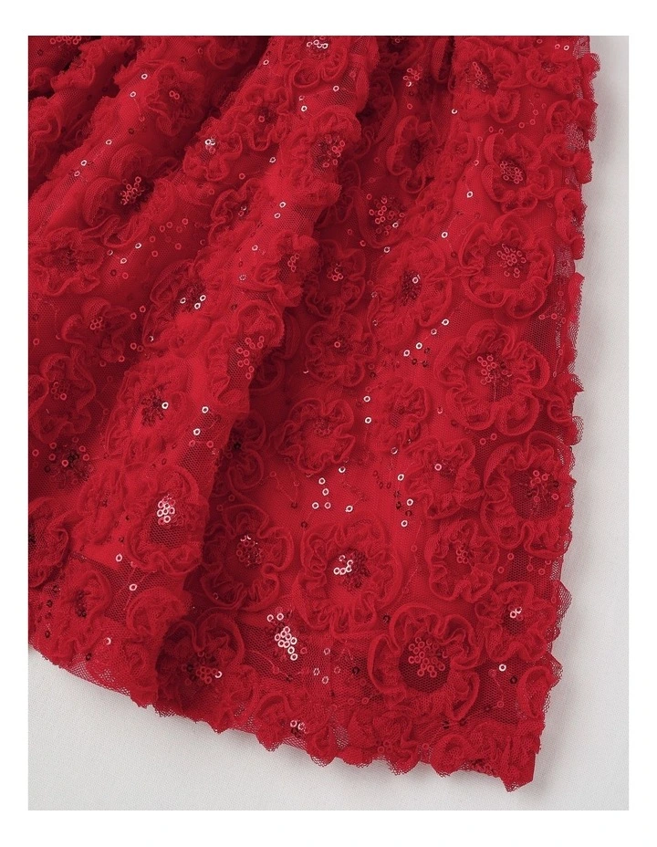Holly Junior Fit & Flare Dress in Red image 4