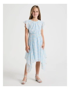 Sophia Senior Hanky Hem Dress in Blue
