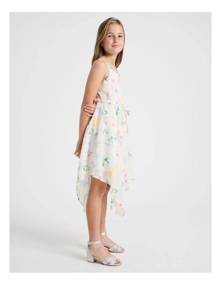 Audrey Senior Hankerchief Hem Dress in White image 3