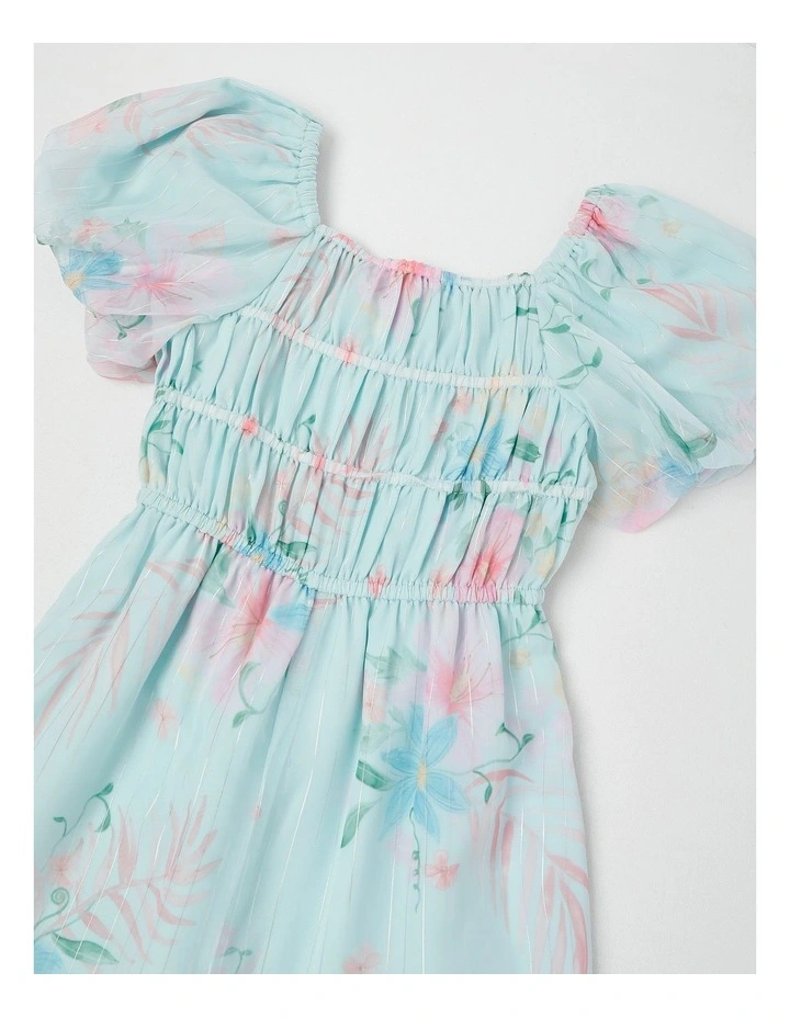 Polly Junior Puff Sleeve Jumpsuit in Blue image 2