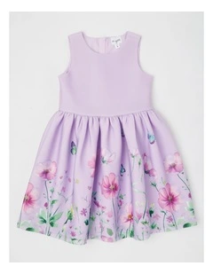 Evelyn Junior Scuba Dress in Lilac