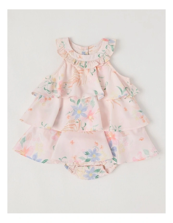 Ginger Newborn Tiered Romper in Pink image 1
