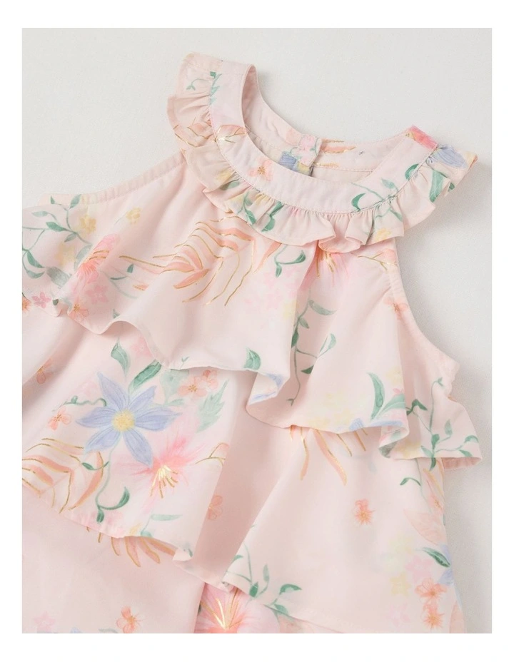 Ginger Newborn Tiered Romper in Pink image 2