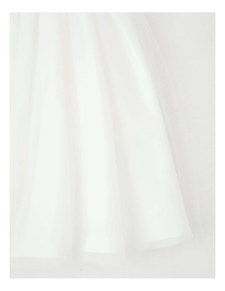 Jasmine Newborn Bow Flower Girl Dress in White image 5