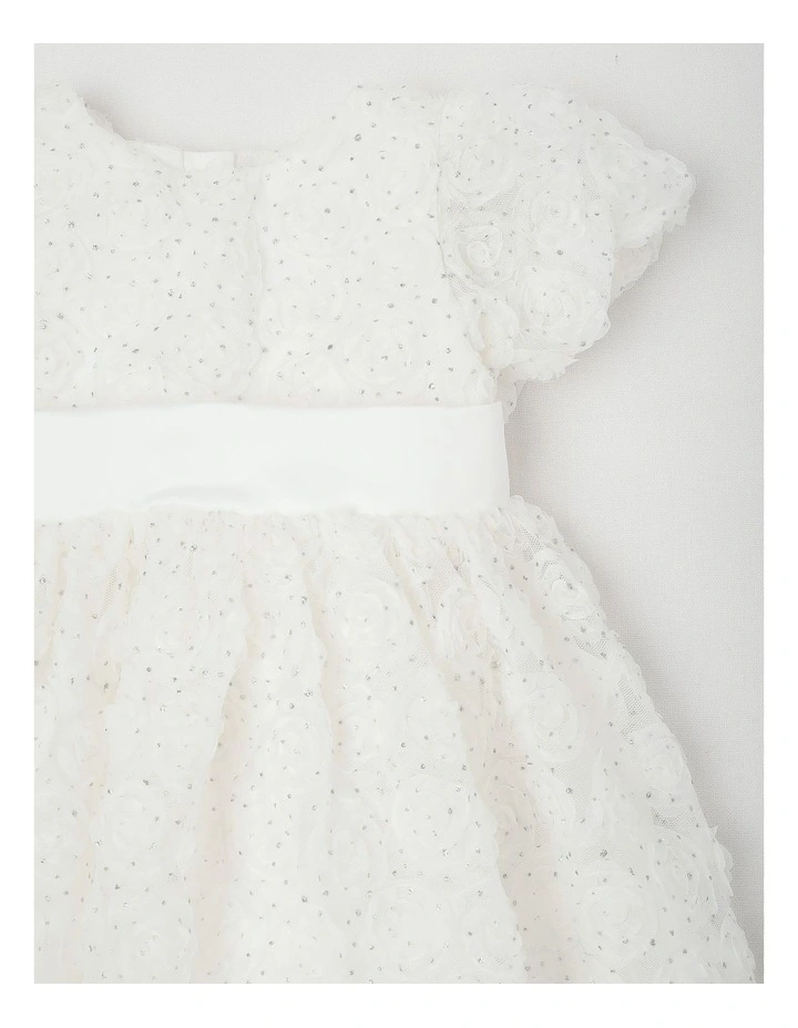 'Origami Collection' Jessie Newborn Floral Dress in White image 2