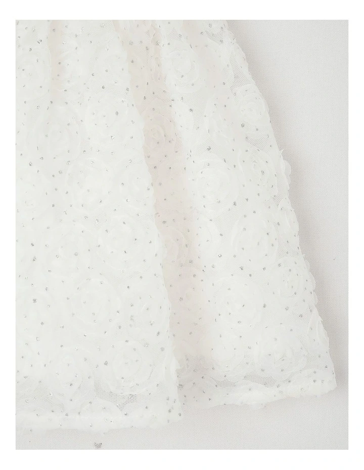 'Origami Collection' Jessie Newborn Floral Dress in White image 4