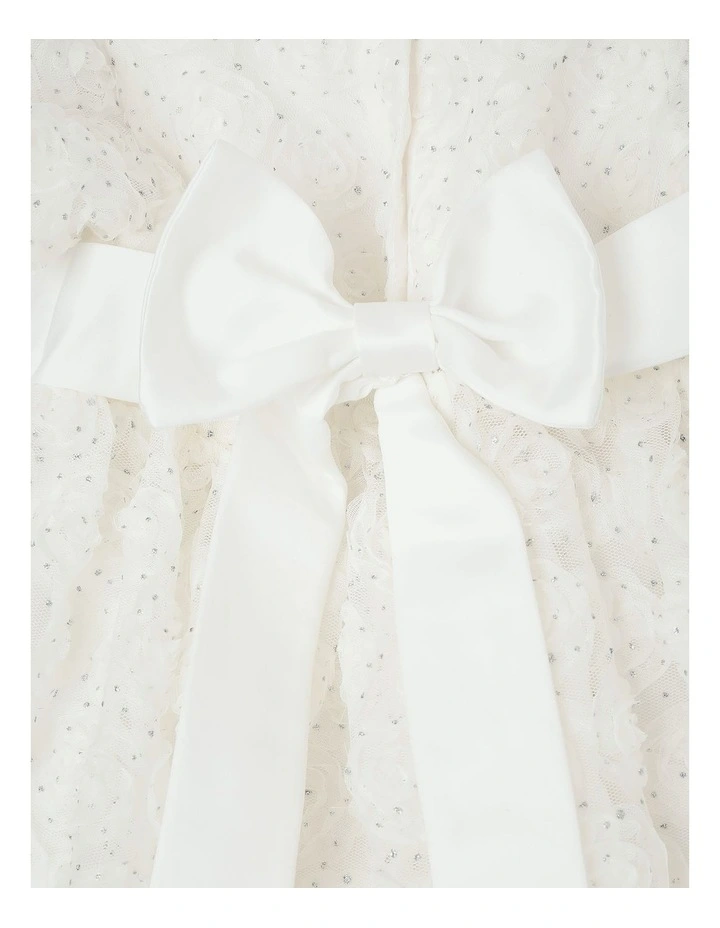 'Origami Collection' Jessie Newborn Floral Dress in White image 5