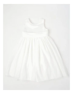 'Origami Collection' Magnolia Junior Bow Dress in White