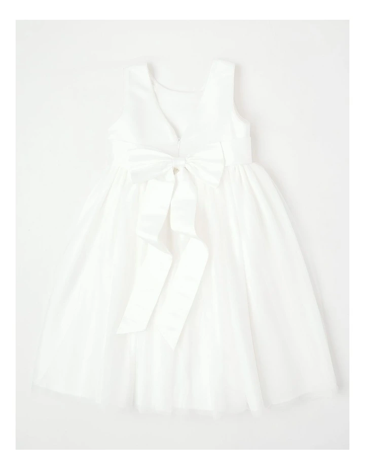 'Origami Collection' Magnolia Junior Bow Dress in White image 3