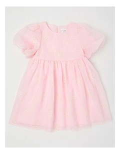 Maddy Junior Drop Waist Dress in Pink