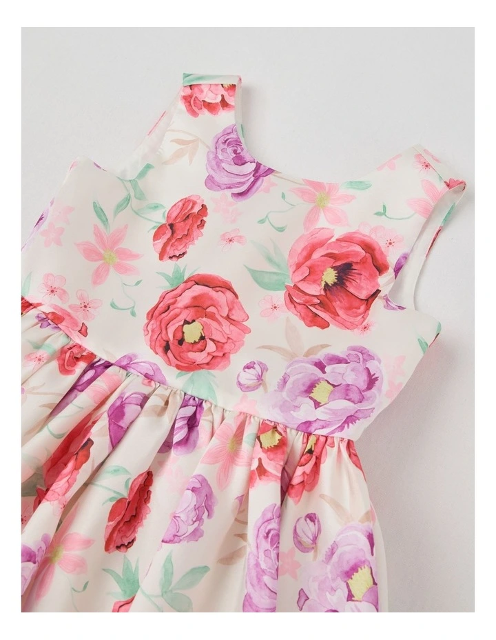 Daisy Junior Satin Twill Dress in White image 2