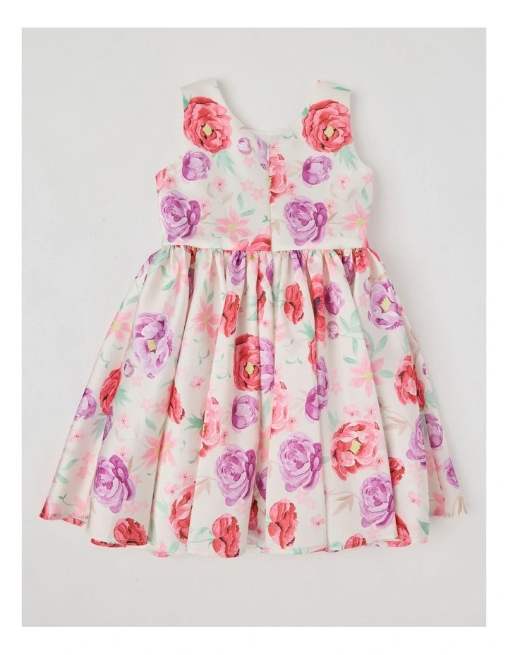 Daisy Junior Satin Twill Dress in White image 3