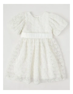 'Origami Collection' Jacinta Junior Floral Dress in White