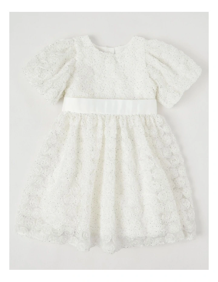 'Origami Collection' Jacinta Junior Floral Dress in White image 1