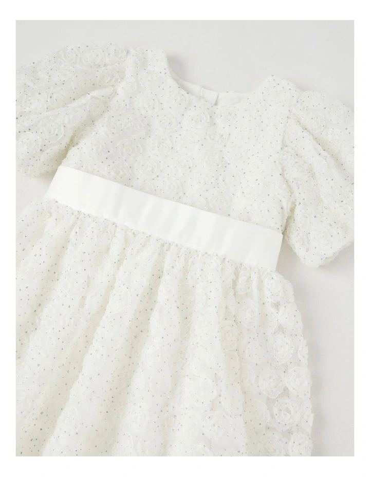 'Origami Collection' Jacinta Junior Floral Dress in White image 2