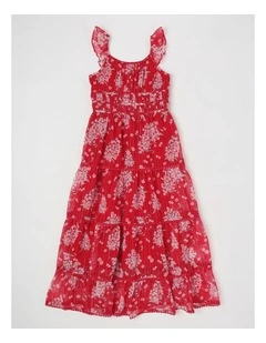 Angelica Senior Tiered Dress in Red