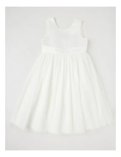 'Origami Collection' Lily Senior Bow Dress in White