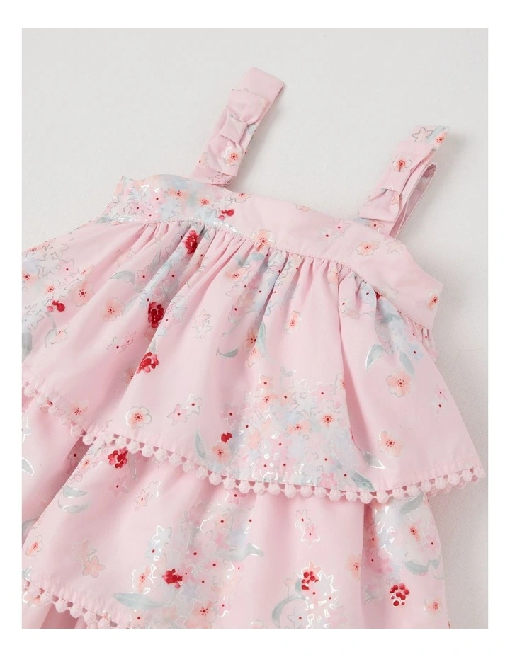 Anne Newborn Tiered Dress in Pink image 2