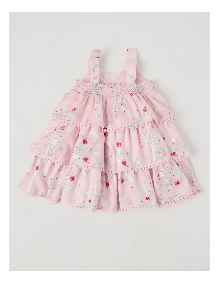 Anne Newborn Tiered Dress in Pink image 3