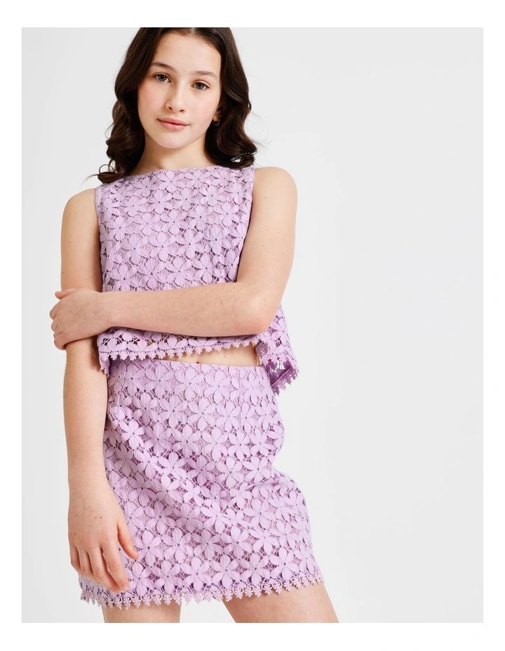 Estelle Sleeveless Lace Two Piece Set in Lilac image 2