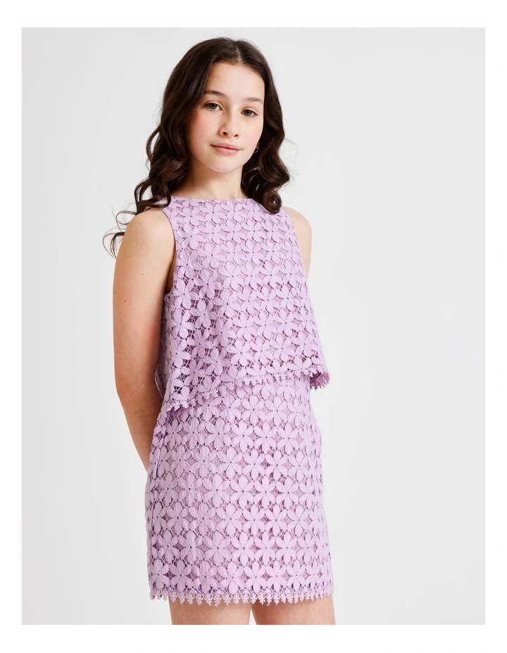 Estelle Sleeveless Lace Two Piece Set in Lilac image 3
