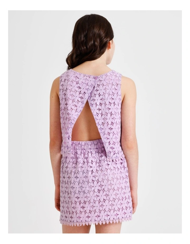Estelle Sleeveless Lace Two Piece Set in Lilac image 4