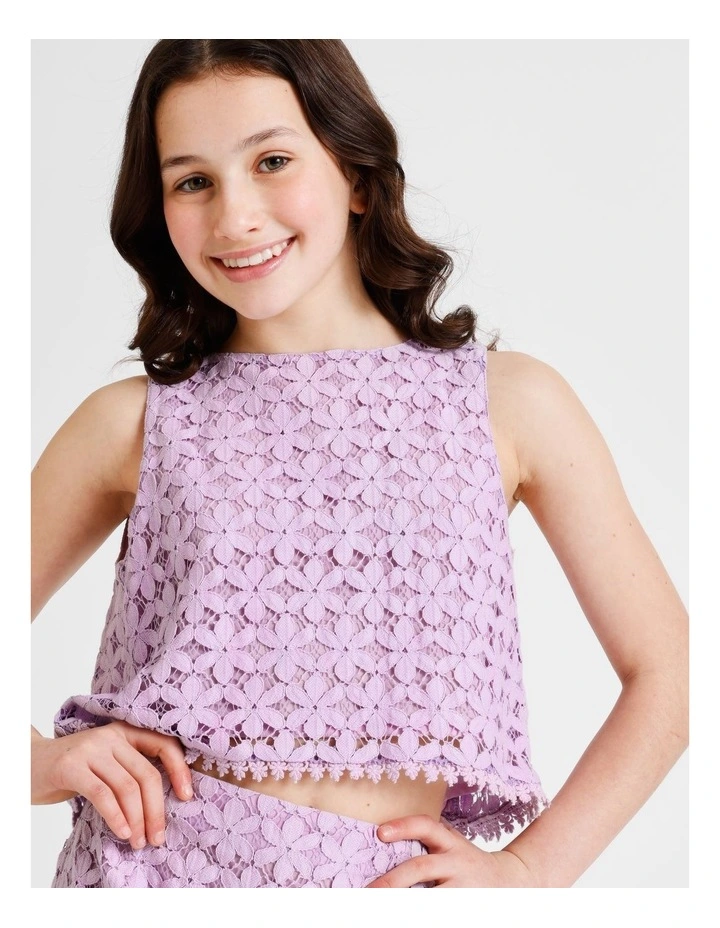 Estelle Sleeveless Lace Two Piece Set in Lilac image 5