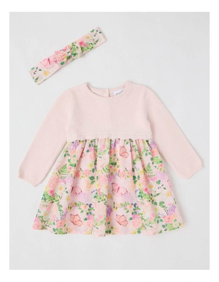 Cora Knit Top with Mesh Tutu and Matching Headband in Pink image 1